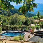 Wooden cabin with private terrace, unusual accommodation in the Provençal Baronnies, Lodge des Baronnies II in Plaisians